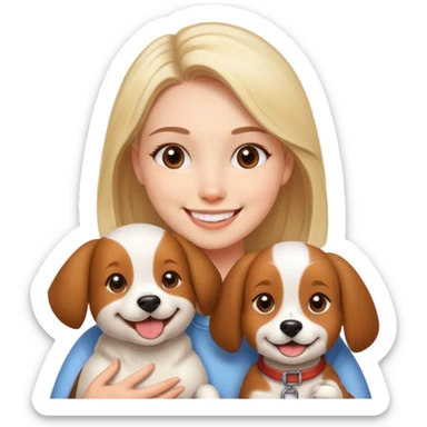 young woman with a cute dog, friends sticker