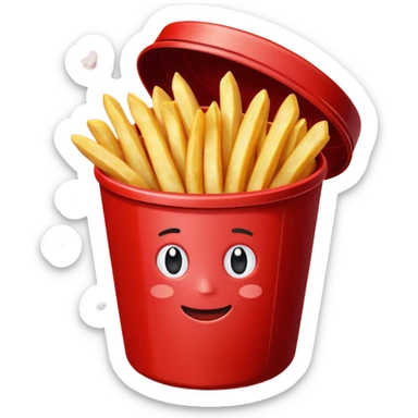 fries in a red container sticker