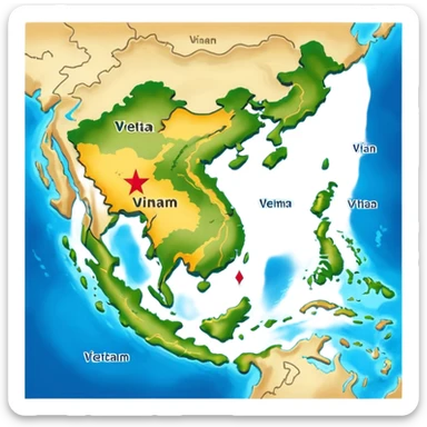 vietnam map sticker