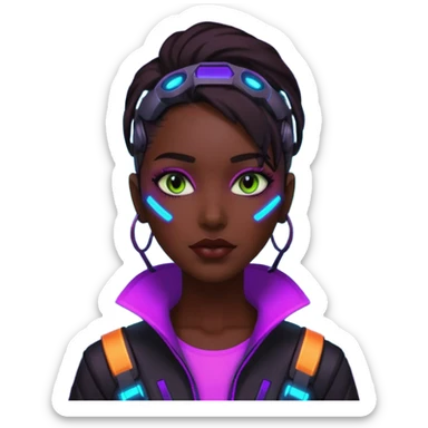 sinecraft mex in futuristic nein lights cyberpunk city sticker