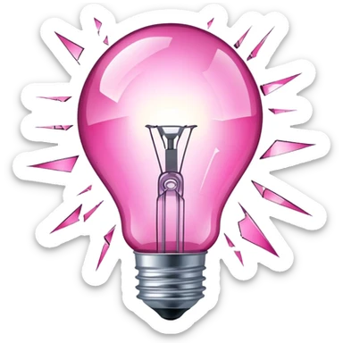 Pink broken light bulb  sticker