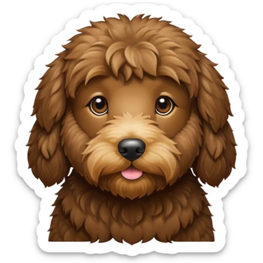dark brown goldendoodle with straight fur sticker