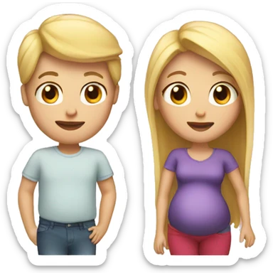 With both blonde hair Pregnant family  sticker