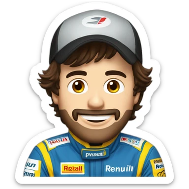 Fernando Alonso with a combination of Renault f1 team in 2006 sticker