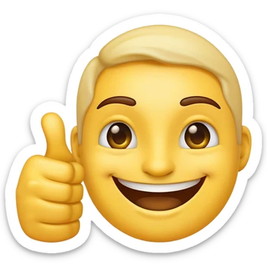 make a goofy ahh smiling emoji with a thumbs u sticker