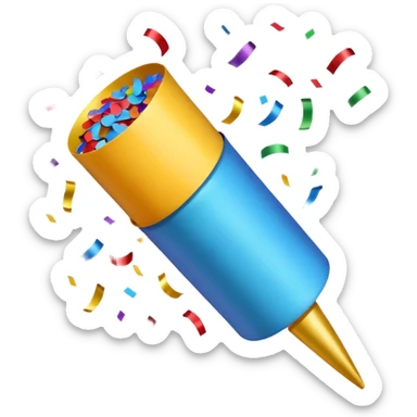 party popper, festive, bright colors sticker