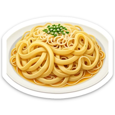 plate of yellow noodles with cheese and browned onions sticker