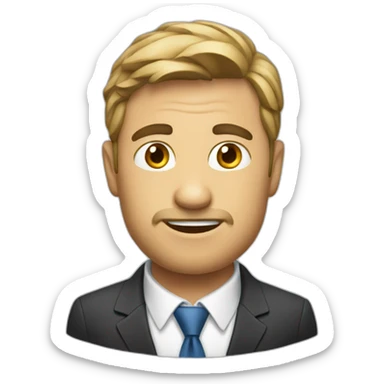 man in suit working interview fail sticker