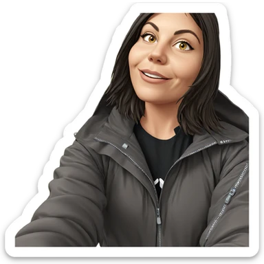 smiling girl in outdoor jacket sticker