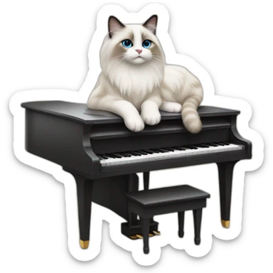 Ragdoll cat on piano sticker