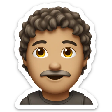 Brown haired with the face dirty from charcoal  sticker