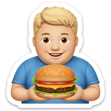 Fat Boy with burger  sticker