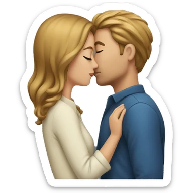 a couple kissing sticker