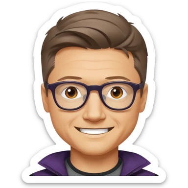 Jeremy Lee Renner Hawkeye with GLasses
 sticker