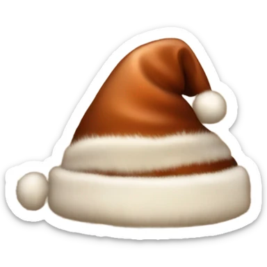 brown santa claus hat with shimmering garland sticker