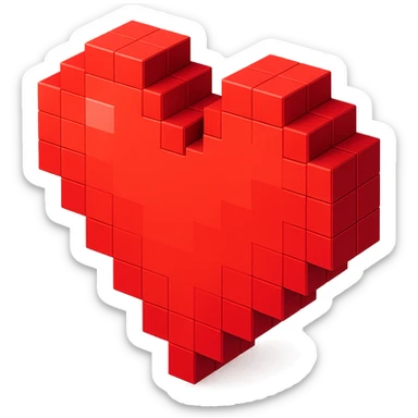 Heart red sticker