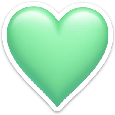 Pastel green heart sticker