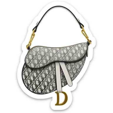 white dior printed saddle bag sticker