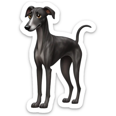 Greyhound dog black brindle sticker