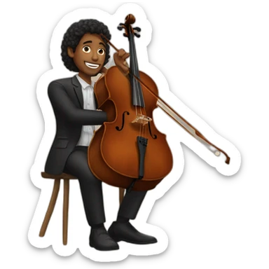 Cello player sticker
