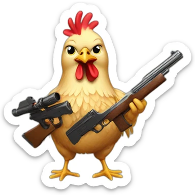 Chicken with a gun sticker