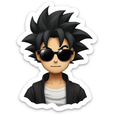 goku black with sunglasses sticker