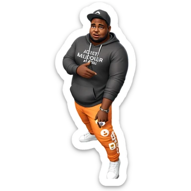 stylish dark-skinned male portrait sticker