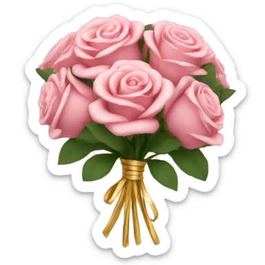Gold Bouquet with pink rose  sticker