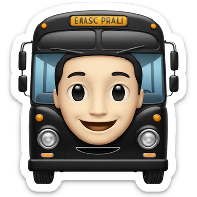A Black Bus With The Human Face sticker