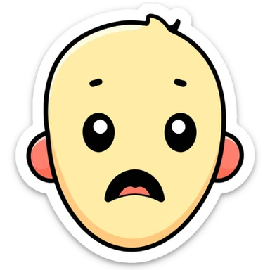 shocked pale face sticker