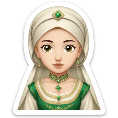 circassian girl wearing a traditional circassian dress sticker