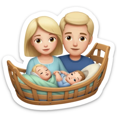 noel wood cradle with dee sticker