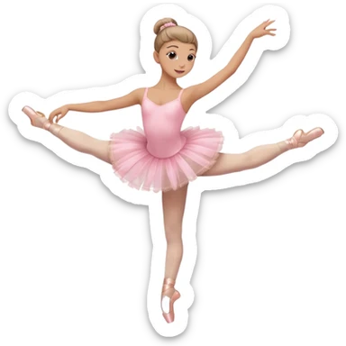 vorrei una ballerina sulle punte in pass e e possibilmente le emoji trasparente oppure anche colorata con il tutù rosa e lo chignon eccetera sticker