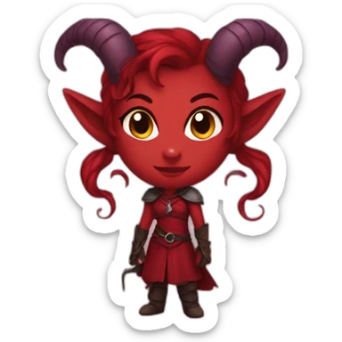 red female tiefling sticker