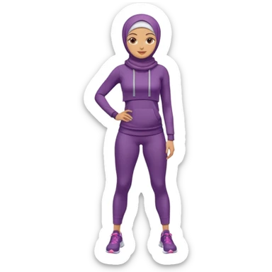 High resolution full body of a girl wearing a hijab and is a fitness trainer sticker