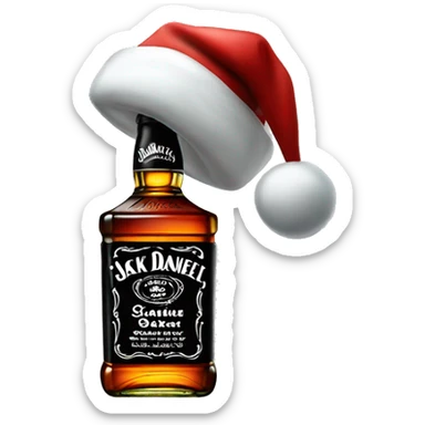 Jack Daniel’s bottle with Santa hat on it  sticker