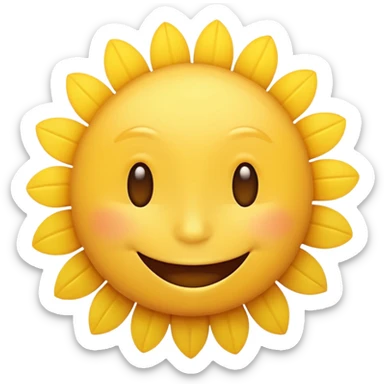 a sunshine emoji with a happy face sticker