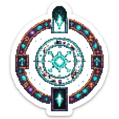 magical portal with sparkling light and mystic symbols sticker