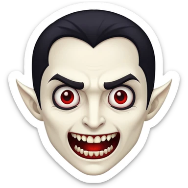 Vampire with large prominent fangs sticker