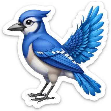 A bluejay bombadier, bandolier of grenades, side profile, feet included  sticker