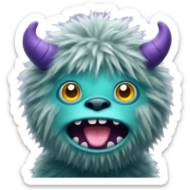 cute fuzzy monster sticker