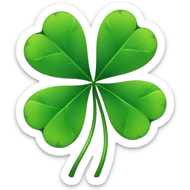 four leaf clover, symbol of luck, bright and vivid colors, simple style sticker