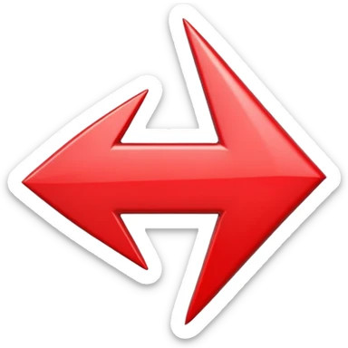 3D Apple style emoji of a pointed arrow, sleek and shiny, vibrant colors, floating on white background, soft shadows, high detail, playful and cute. sticker