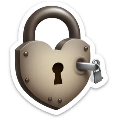 Lock and heart  sticker