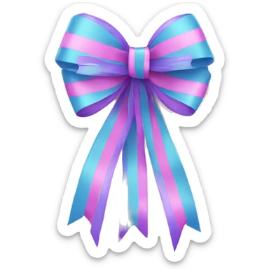 cute bow with long ribbons  sticker