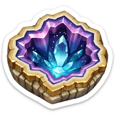 Natural shiny geode sticker