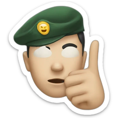 salute emoji with a single tear sticker