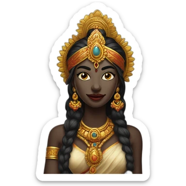 kali, Indian goddess, tongue out, black skin sticker
