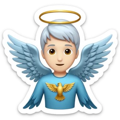 Persona sin pelo con alas volando sticker