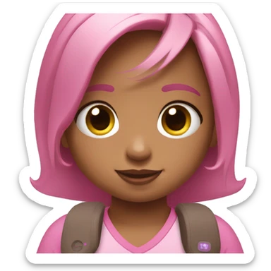 Little girl holding pink AirPods Pro max sticker